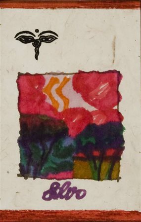 Salvo Il temporale - 1992/1998 tecnica mista su carta di riso cm. 23x17 Firma...