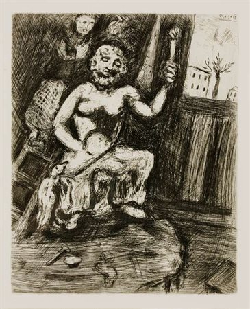 Marc Chagall Le statuaire et la statue de Jupiter - 1927/1930 acquaforte cm....