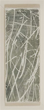 Mario De Luigi Senza titolo grattage grigio su tavoletta cm. 16x6 Firma in...