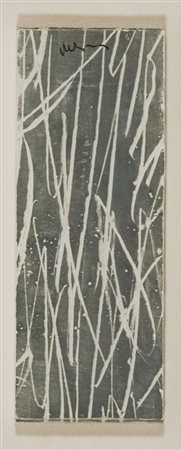 Mario De Luigi Senza titolo grattage grigio su tavoletta cm. 16x6 Firma in...