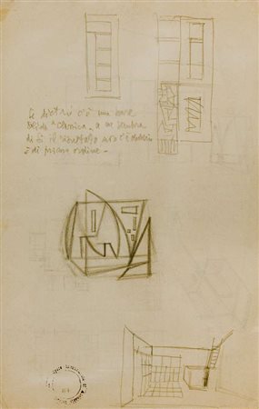 Atanasio Soldati Settimo giorno, 2 luglio 1952 disegno fronte e retro su...