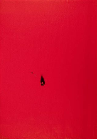 Bernard Aubertin Semema – 1990 bruciatura su carta rossa cm. 100x70 Firma in...