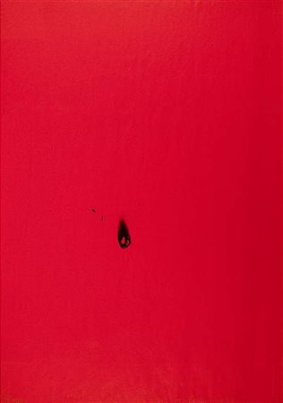Bernard Aubertin Semema – 1990 bruciatura su carta rossa cm. 100x70 Firma in...