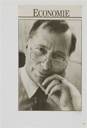 Hans Clavin Economie – 1992 collage cm. 29x21 Autentica dell'artista su foto...