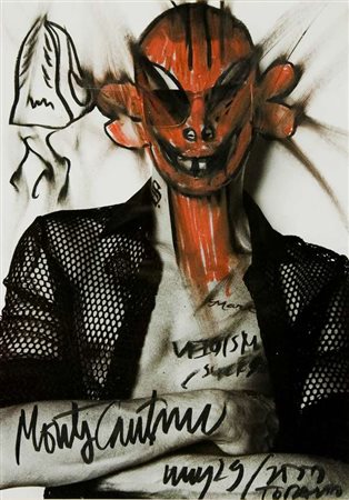 Monty Cantsin Neoism – 2000 tecnica mista su foto cm. 30x21 Firma in basso a sx