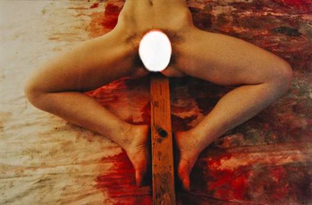 Hermann Nitsch 107 Aktion – 2001 fotografia a colori, es.5/5 cm. 49x74 Firma...