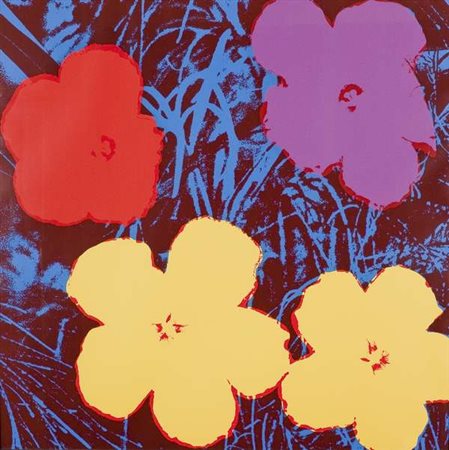 Andy Warhol Flowers - Blue Grass Edition – 1985 print cm. 91x91 Sul retro...
