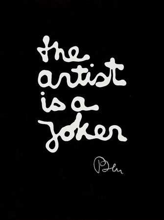 Ben Vautier The jocker serigrafia a 2 colori,es. 2176/5000 cm. 28x21 Firma in...