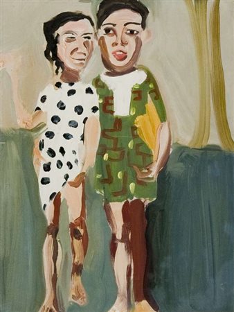 Chantal Joffe Senza titolo – 2000 olio su cartone cm. 29x21 Firma sul retro...