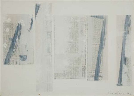 Toti Scialoja Senza titolo – 1976 acrilico e collage di ritagli di giornale...