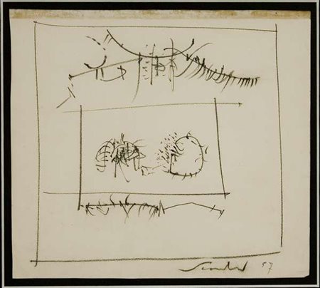 Emilio Scanavino Senza titolo – 1957 grafite su carta cm. 29x35 Firma in...