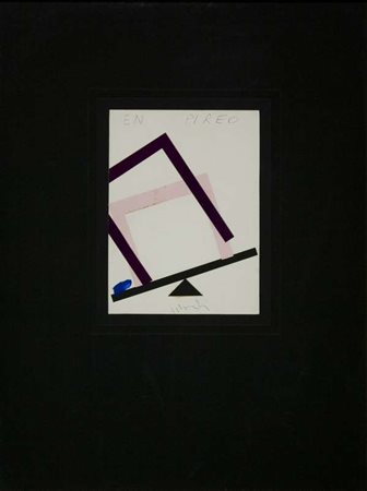 Aldo Mondino En Pireo – 1973 collage cm. 24x18 Firma in basso al centro...