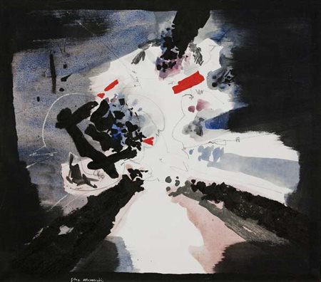 Gino Morandis Senza titolo tecnica mista su tela cm. 71x81 Firma in basso a...