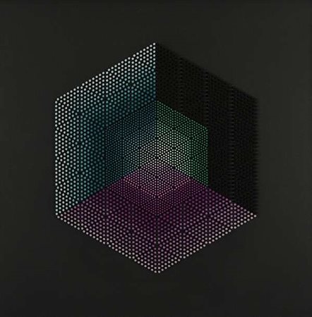 Franco Costalonga Mokubi acrilici su cilindretti di legno cm. 70x70 Firma sul...