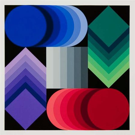 Victor Vasarely Mondiali 1990 – 1990 Serigrafia, es. V/XX cm. 49x49 Firma in...