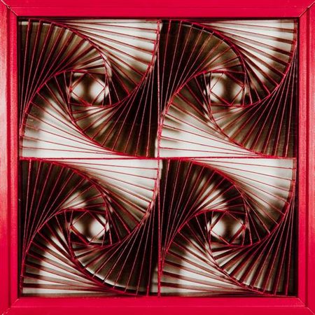 Manfredo Massironi Struttura a 48 quadrati ruotanti in cartone rosso – 1964...