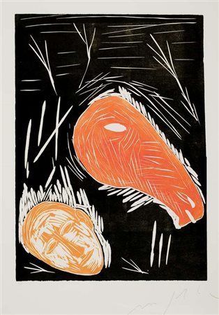 Mimmo Paladino Senza titolo litografia,es. A.P. cm. 70x50 l'inciso -...