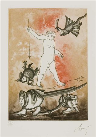 Enrico Baj La caccia allo Snark – 1986 cartella di 5 acqueforti e acquatinte,...