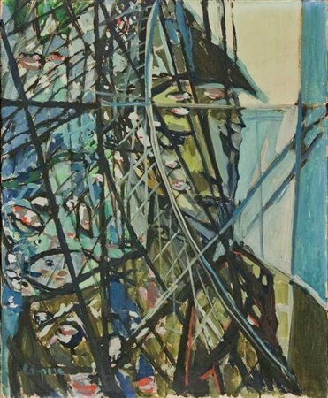 Antonio Corpora Reti al sole – 1947 olio su tela cm. 61x50 Firma in basso a...