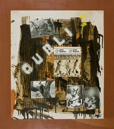 Julien Blaine Oubli – 2001 acrilico e collage su tela cm. 80x68 Firma in...