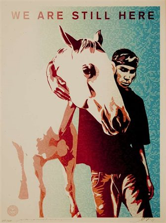 Shepard Fairey We are still here Serigrafia, es. 248/450 cm. 61x46 Firma in...