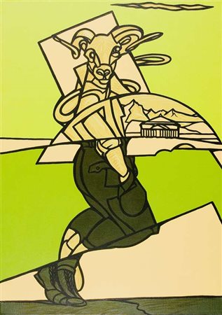 Valerio Adami Quasi una fantasia olio su tela cm. 92x65 Firma sul retro...