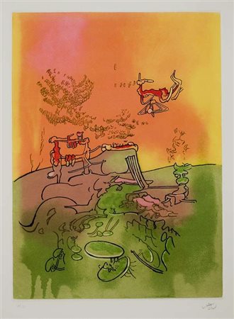 Sebastian Matta Senza titolo acquaforte e acquatinta,es. H.C. cm. 64x47...