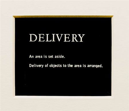 George Brecht Delivery (Advertising Card for "Delivery") - 1965 Card cm. 8x10...