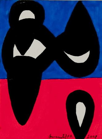 Hermann Amann Isielore de Seville – 2008 acrilico su carta cm. 14x10 Firma in...