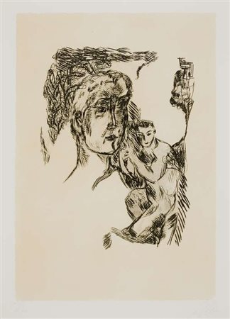 Sandro Chia Senza titolo acquaforte e acquatinta,es. 35/40 cm. 60x42 l'inciso...