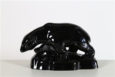 MANIFATTURA FRANCESE Orso. -. Cm 33,50 x 20,00 x 15,00. Ceramica