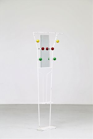 MANIFATTURA ITALIANA Attaccapanni in metallo laccato, vetro e legno laccato,...