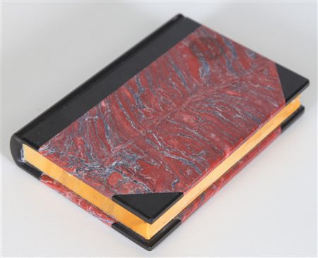 ANONIMO Libro in marmo intarsiato manifattura Magera. -. Cm 9,00 x 2,50 x...