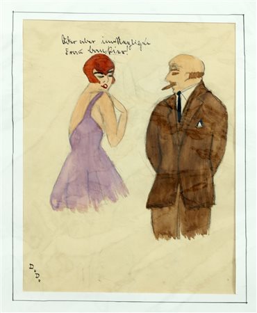 BURGNER DODO DORTE CLARA (1907 - 1998) La giovane donna e il corteggiatore....