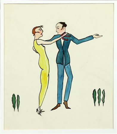 BURGNER DODO DORTE CLARA (1907 - 1998) Giovane coppia che danza. Tecnica...