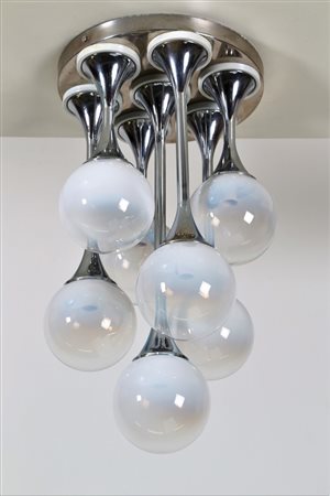 MANIFATTURA ITALIANA Plafoniera anni 60. -. Cm 40,00 x 69,00 x 40,00. Metallo...