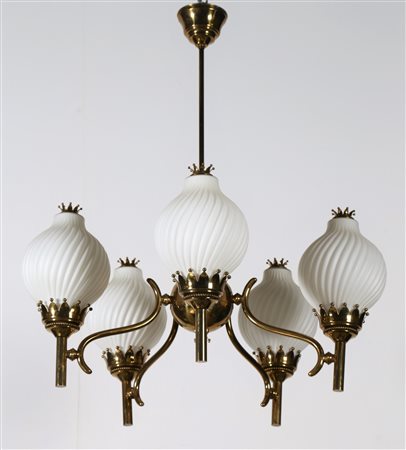 LELLI ANGELO Lampadario cinque luci per Arredo 1961. -. Cm 90,00 x 100,00 x...