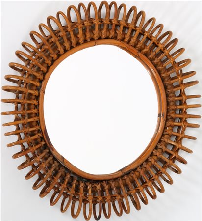 MANIFATTURA ITALIANA Specchiera. -. Cm 44,50 x 44,50 x 4,00. Ratan e vetro,...