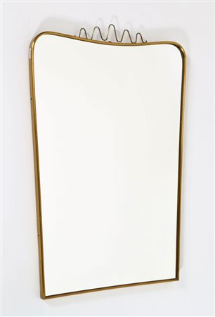 MANIFATTURA ITALIANA Specchio da parete. -. Cm 49,00 x 75,00 x 2,50. Ottone e...