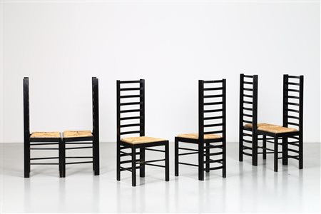 MACKINTOSH CHARLES RENNIE Sei sedie mod. Willow, per Cassina. -. Cm 45,50 x...