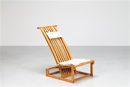 CARLO PAGELLA Poltrona relax in frassino curvato, per Romanutti anni 70 . -....