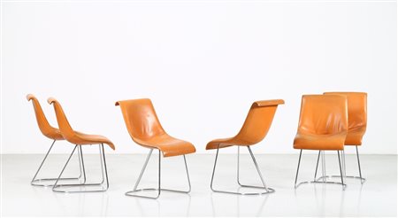 OFFREDI GIOVANNI (n. 1927) Attrib. Sei sedie per Saporiti per Saporiti. -. Cm...