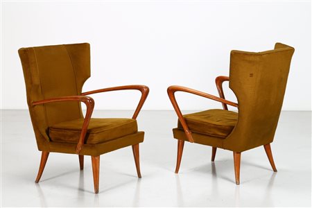 MANIFATTURA ITALIANA Coppia di poltrone anni 40/50. -. Cm 68,00 x 91,00 x...