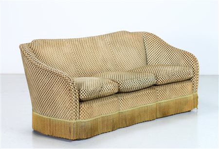 PONTI GIO' (1891 - 1979) Attrib. Divano tre posti tessuto originale Fede...