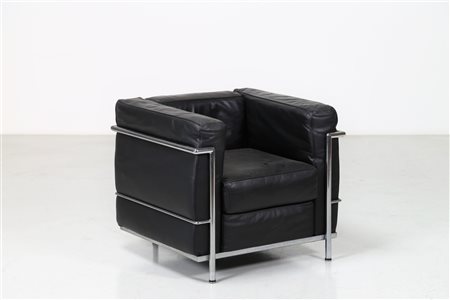 LE CORBUSIER Poltrona LC2, metallo cromato e pelle, per Cassina I Maestri...
