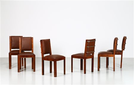 BORSANI OSVALDO (1911 - 1985) Sei sedie. -. Cm 46,00 x 90,00 x 55,00. Legno...