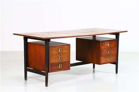 STILDOMUS Scrivania anni 50. -. Cm 174,00 x 74,00 x 80,00. Legno ebanizzato,...