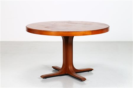 GIOVANNI AUSENDA Tavolo rotondo in noce, mod. SP 209 per Stilwood anni 60 ....