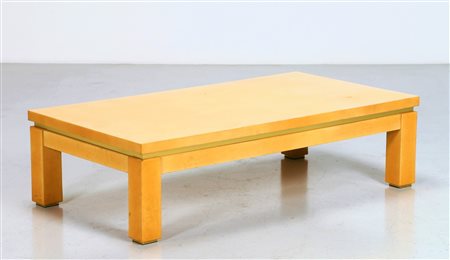 TURA ALDO Tavolo da caffè. -. Cm 130,00 x 36,00 x 70,00. Legno, ottone e...