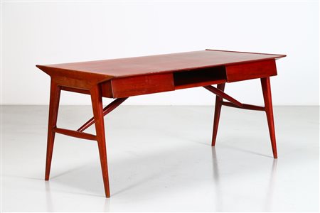 CAVATORTA SILVIO Scrivania in legno di mogano, anni 50. -. Cm 169,50 x 78,50...